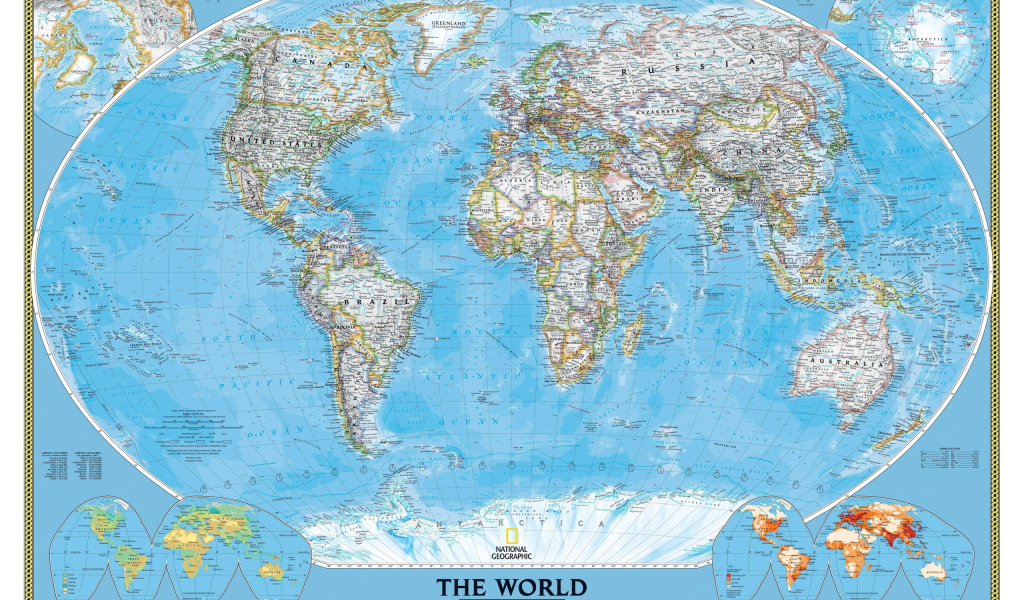 Большая подробная политическая карта Мира