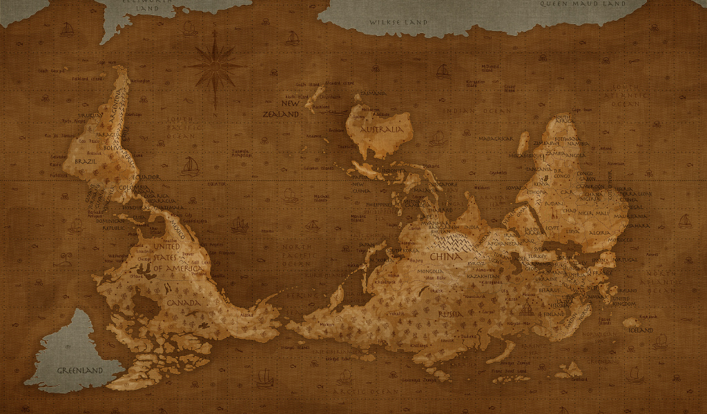 Большая перевернутая карта Мира