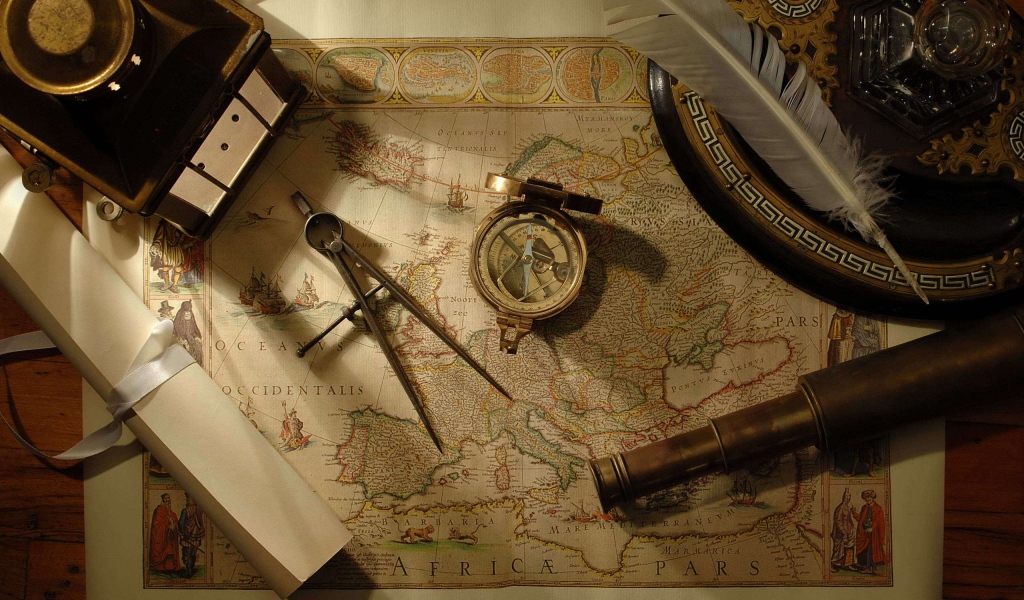 Старая карта Мира Магеллана