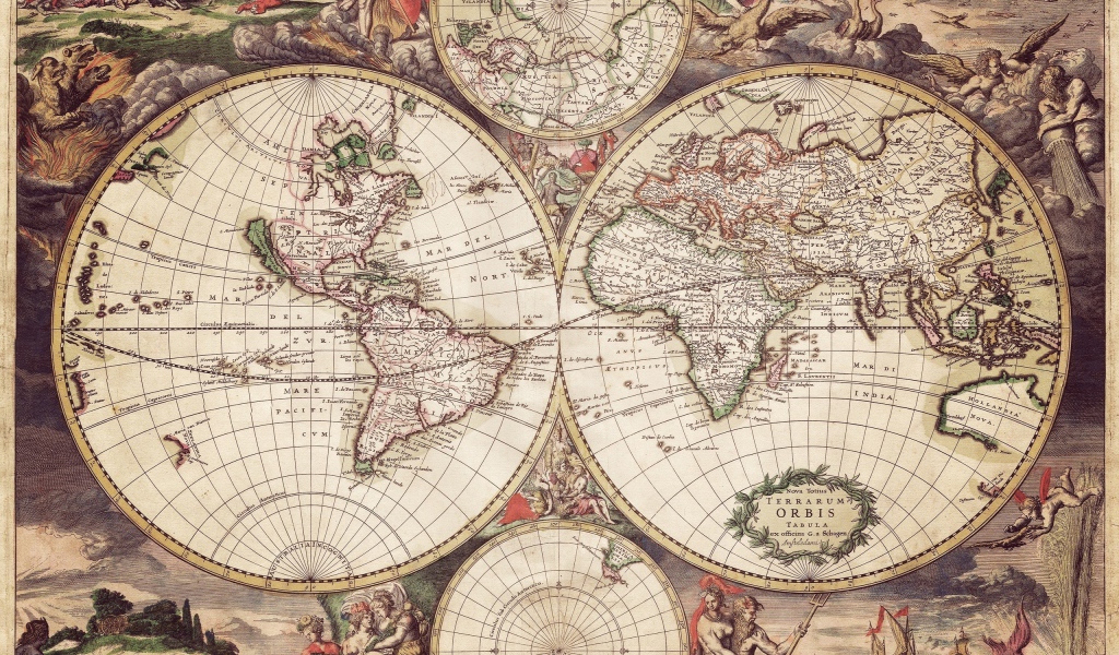 Старинная карта Земли