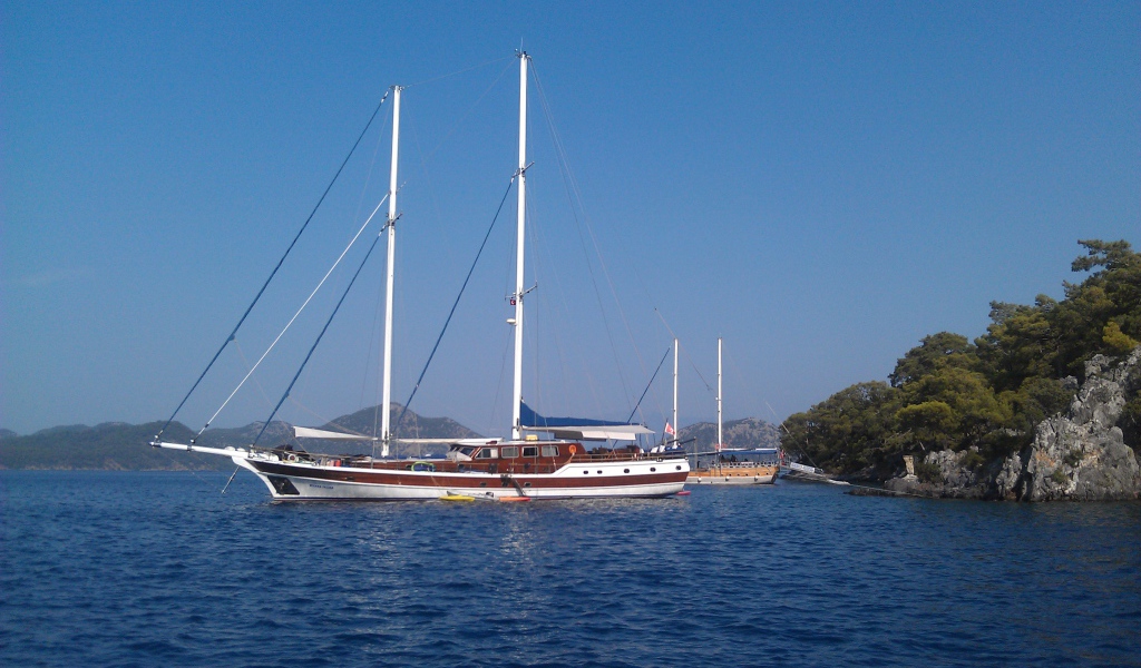 Yacht in the harbor of Marmaris, Turkey