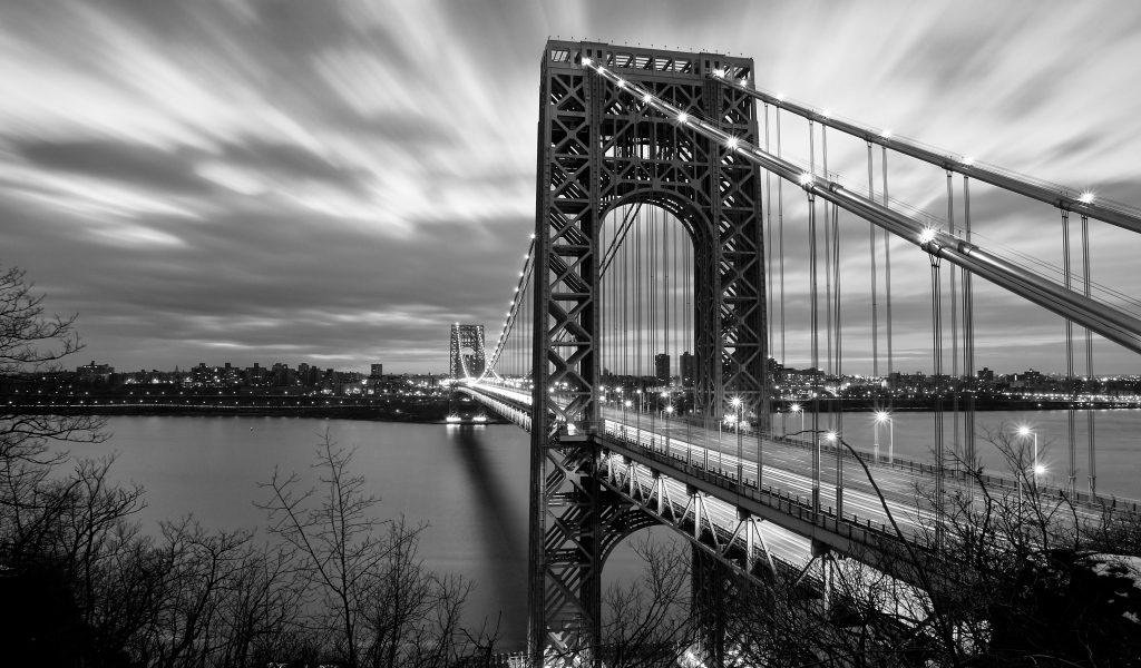 Мост Джорджа Вашингтона со стороны Нью-Джерси, США
