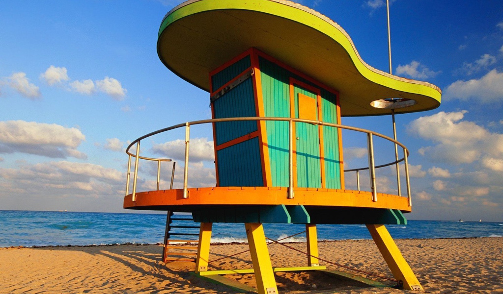 Пост спасателей на пляже Майами