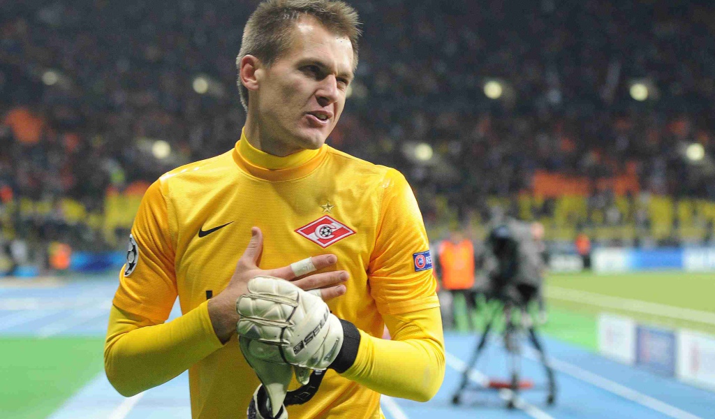 Артем Ребров вратарь Спартака на поле