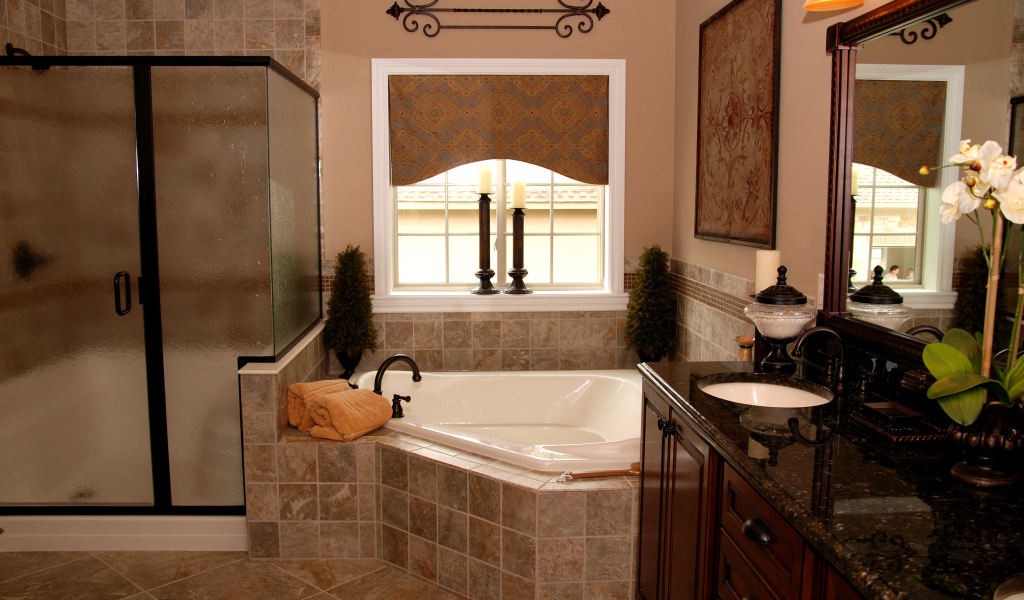 Ванная в коричневых тонах