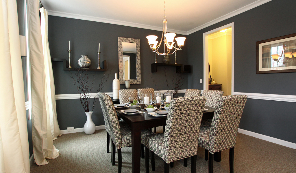 Черные стены в столовой