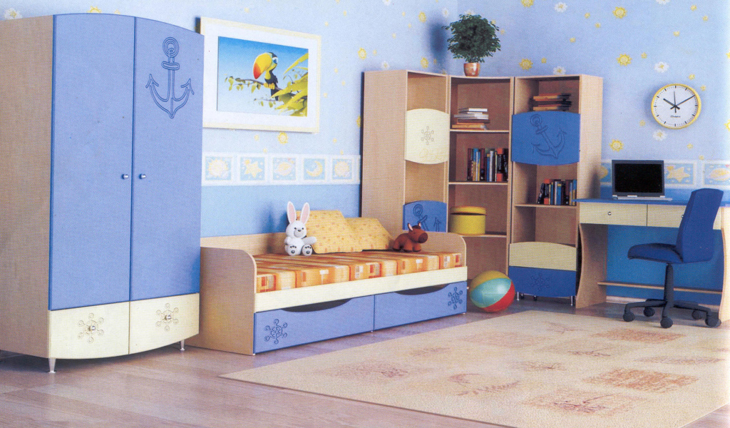 Синяя детская комната