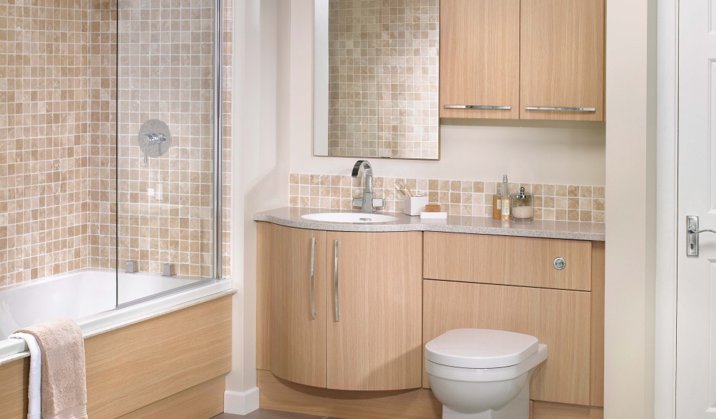 Коричневый декор ванной