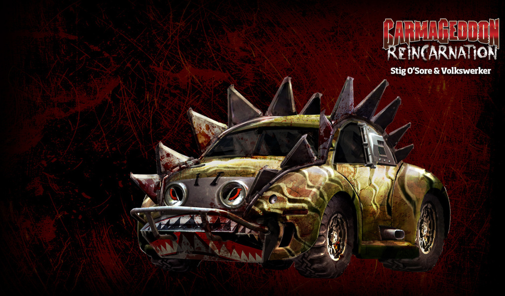 Автомобиль на постере игры Carmageddon Reincarnation
