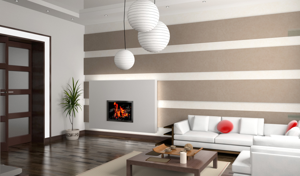 Люстра шар в гостиной