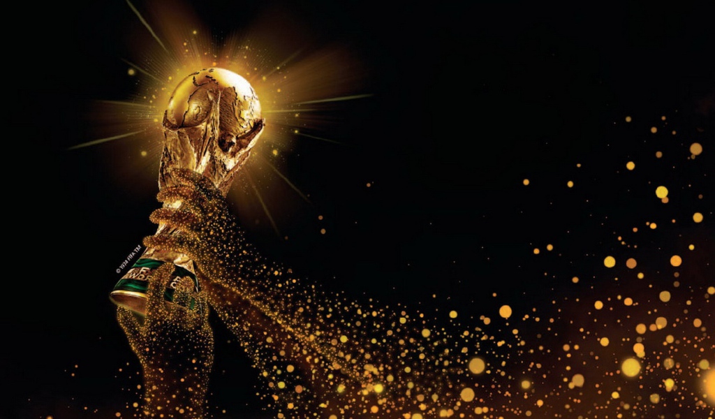 Кубок Чемпионата Мира по футболу в Бразилии 2014 в руках
