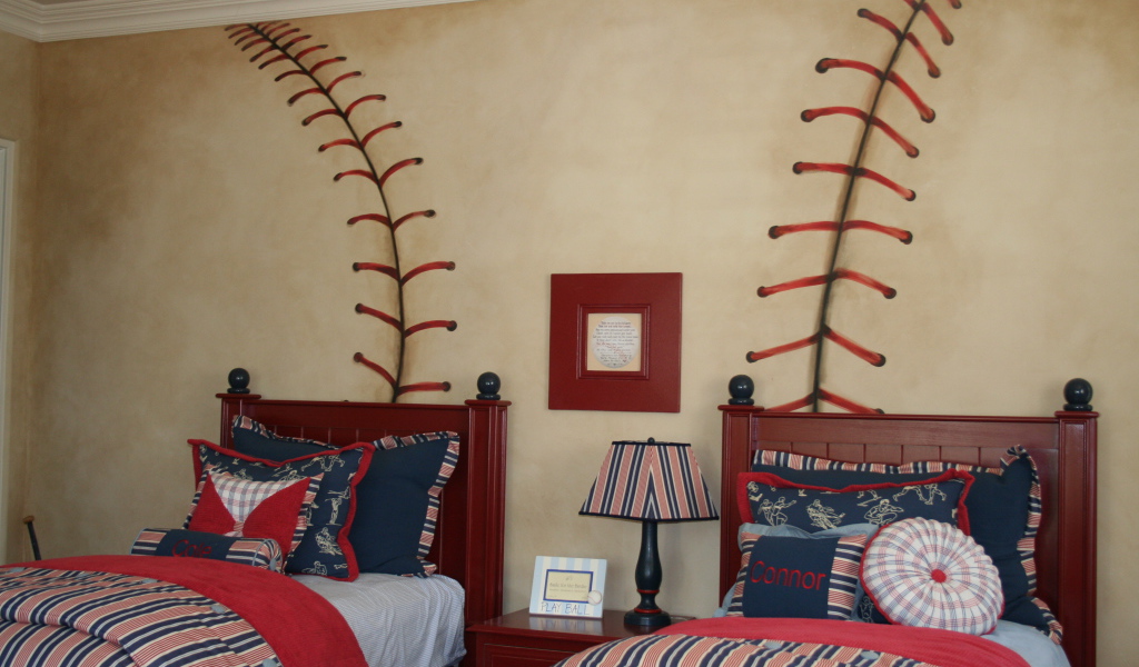 Оформление детской в стиле бейсбольного мяча