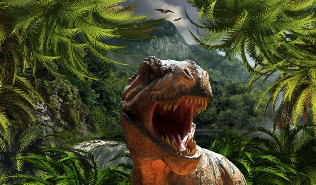 Динозавр в первобытном мире