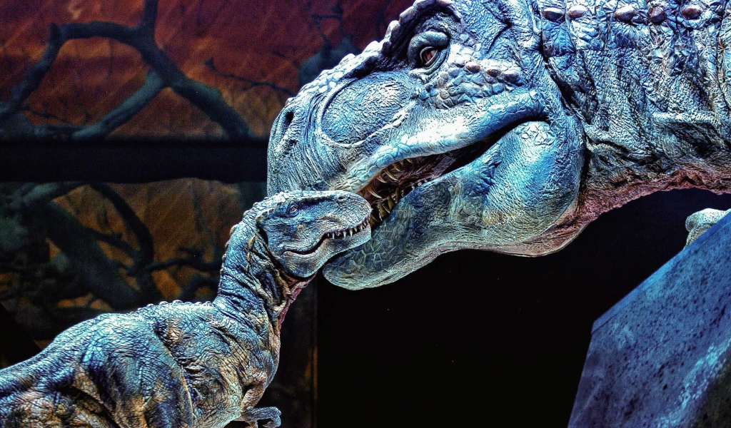 Динозавр с детенышем