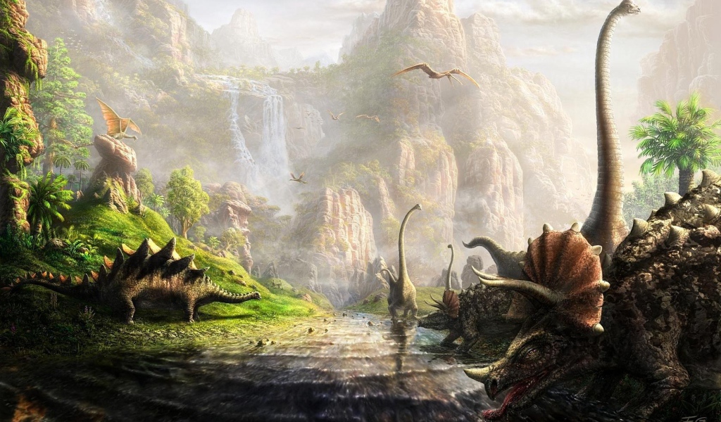 Динозавры у реки