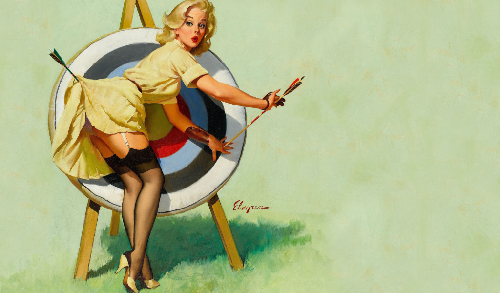 Рисунок ретро девушки