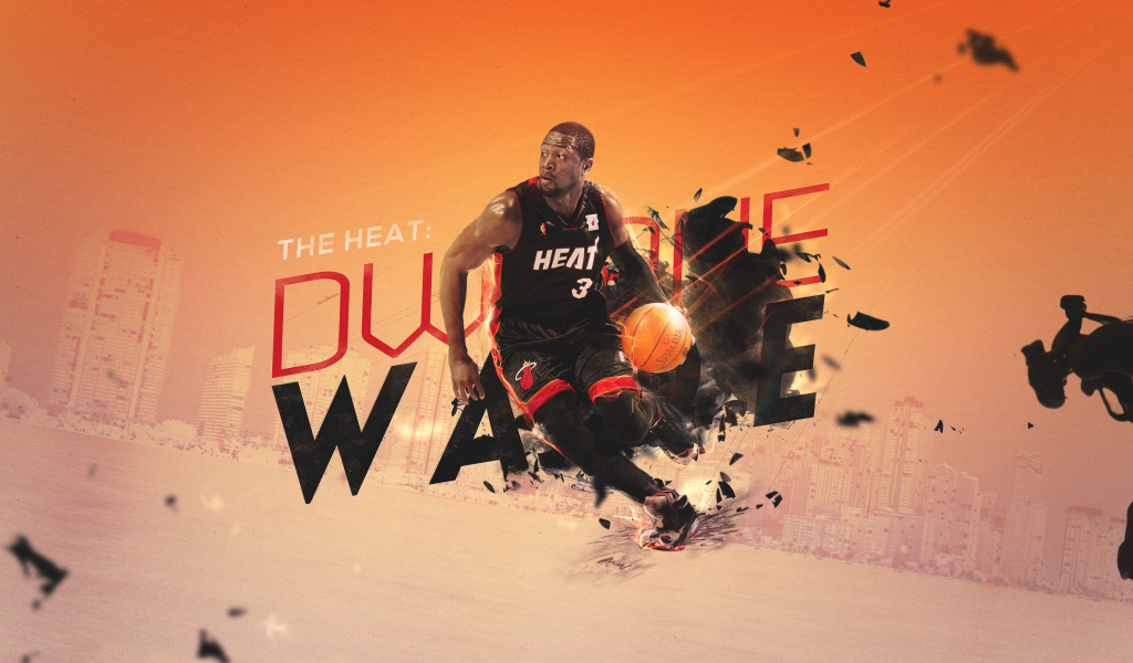 Уэйд Дуэйн с баскетбольным мячом