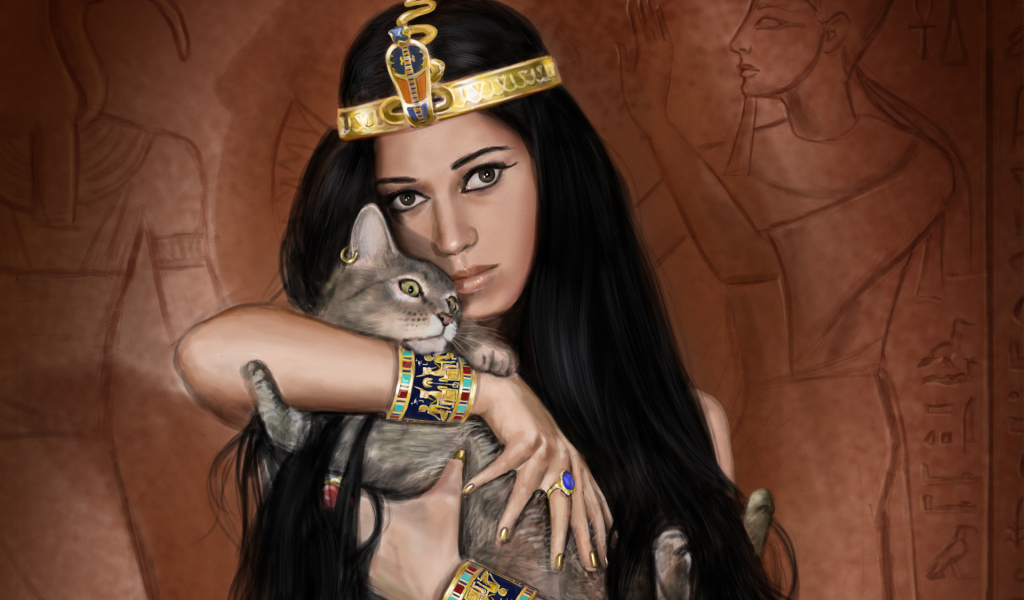 Египетская царица с кошкой