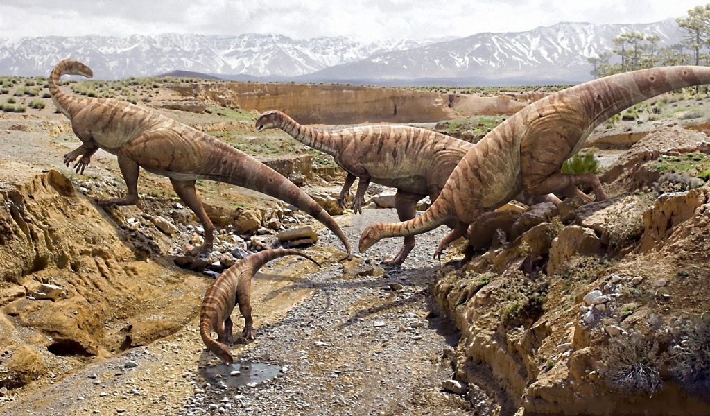 Семья динозавров кочует