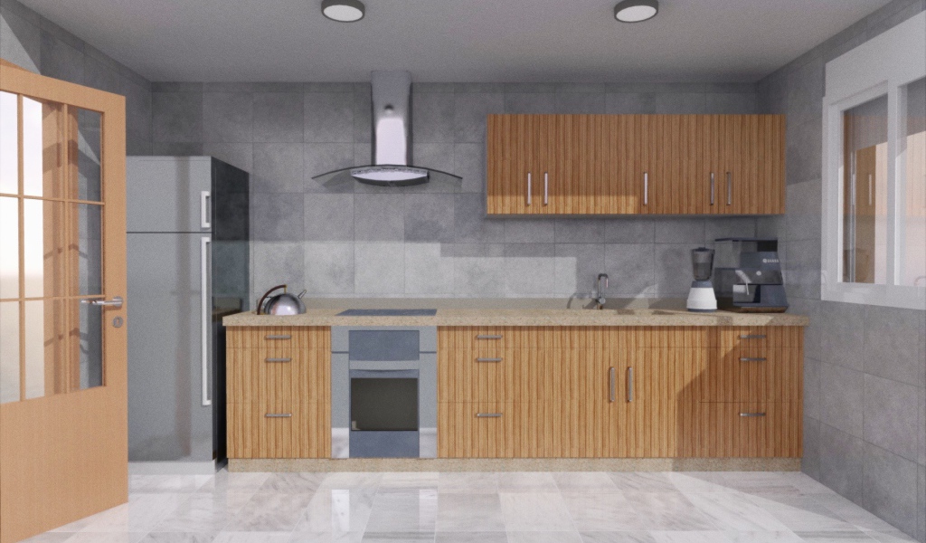 Мебель в кухне под дерево