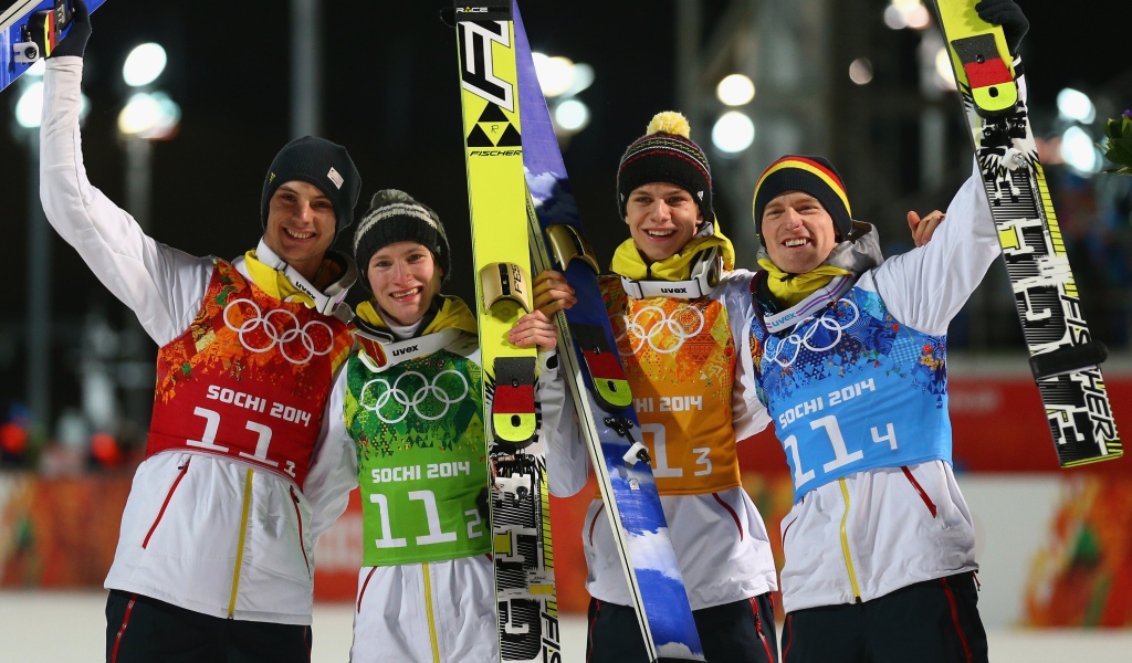 Немецкий прыгун на лыжах Зеверин Фройнд на олимпиаде в Сочи