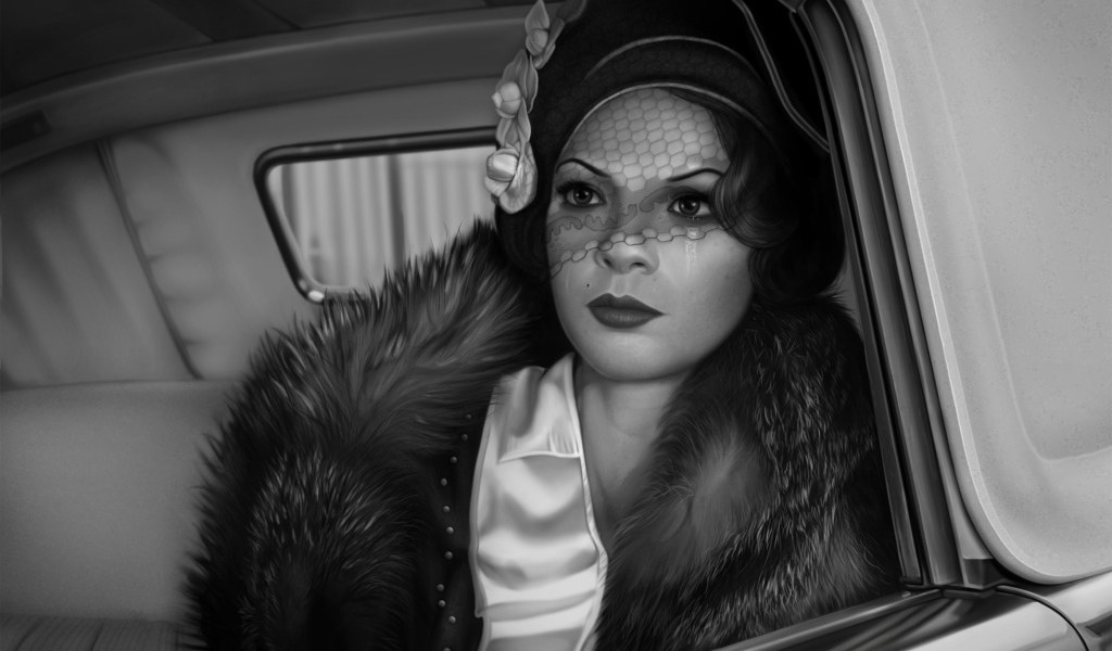 Девушка в ретро шляпе