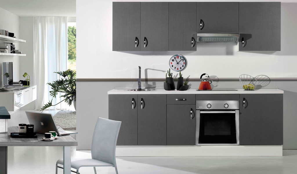 Серый цвет в кухне