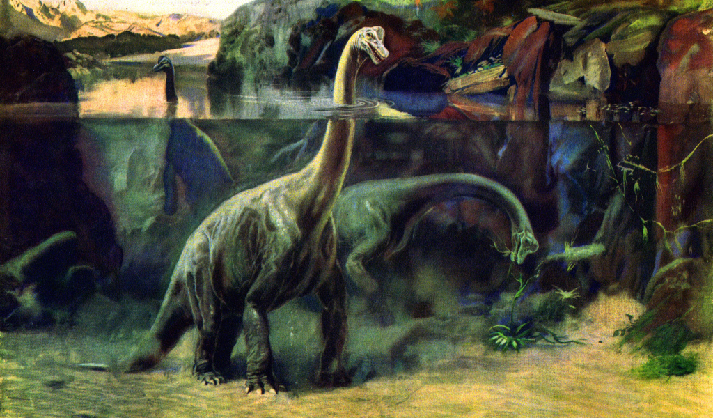 Травоядные динозавры в воде