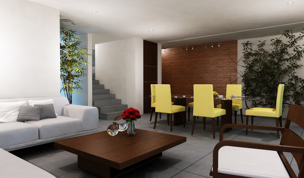 Светло желтые стулья в столовой