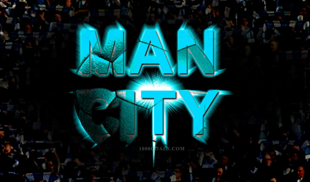 Манчестер Сити на черном фоне