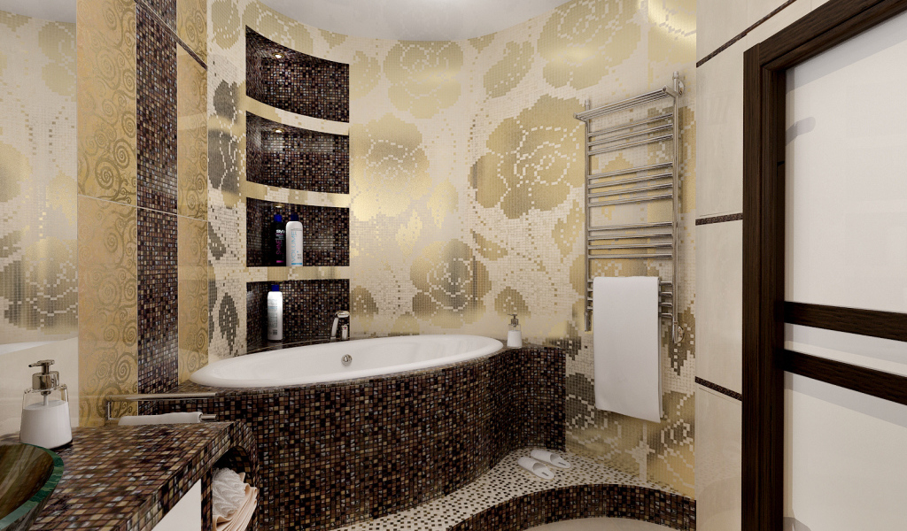 Орнамент из плиток в ванной