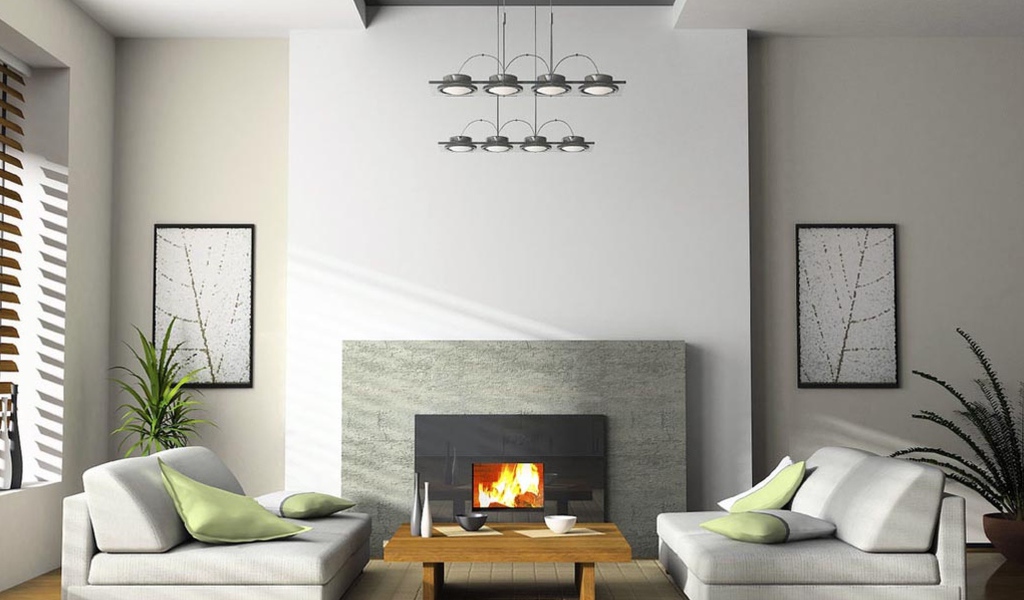 Высокий потолок в гостиной