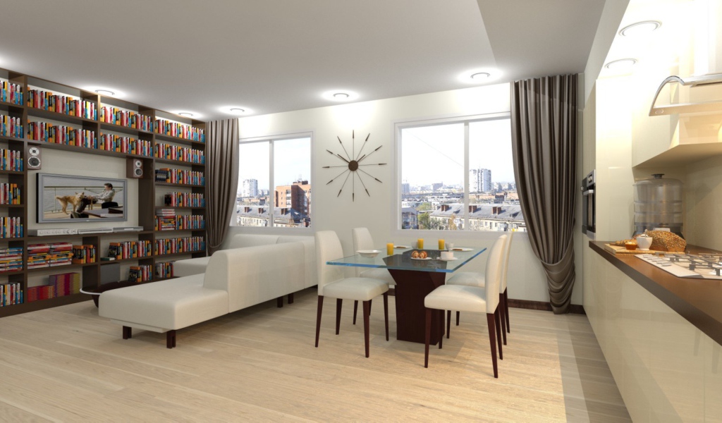 Библиотека в гостиной