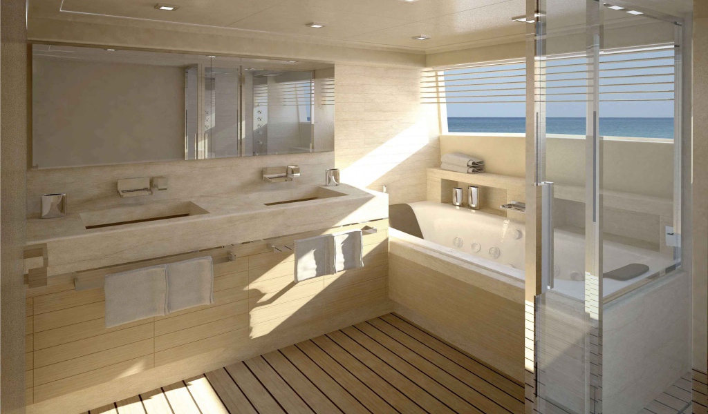 Солнце светит в окно ванной