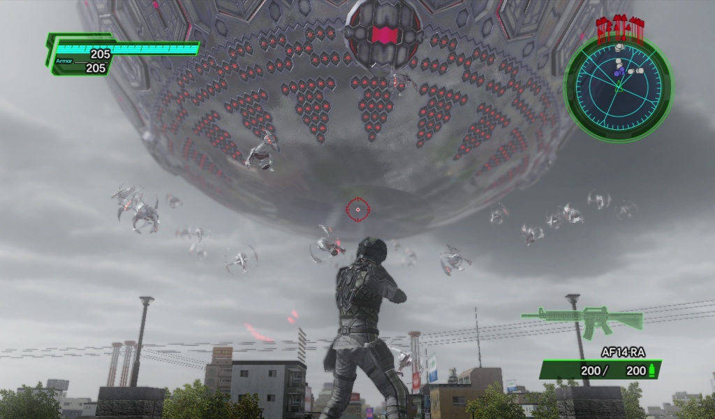 Вид в игре Earth defense force 2025