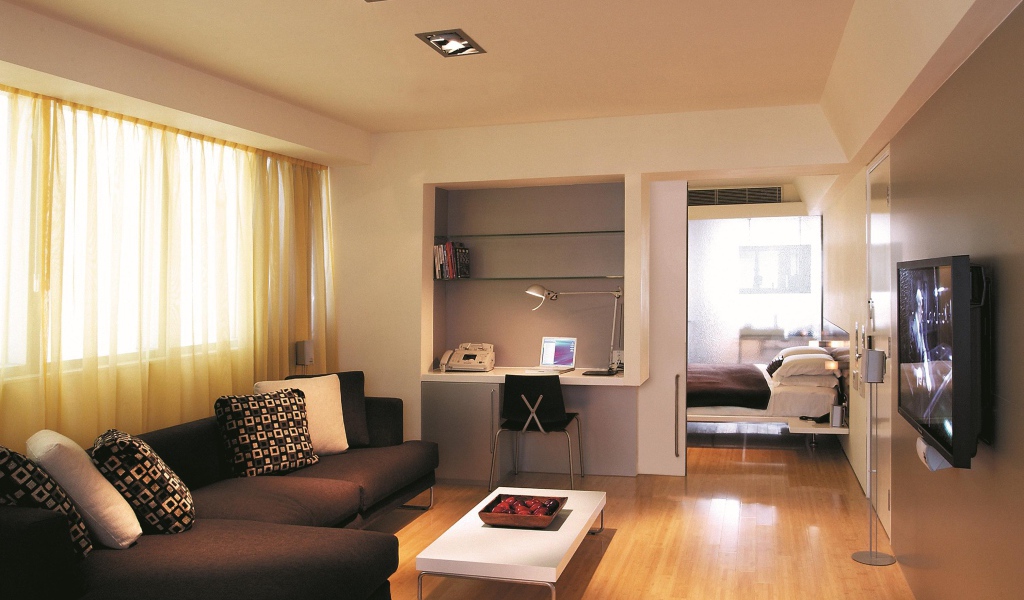 Рабочая зона в гостиной