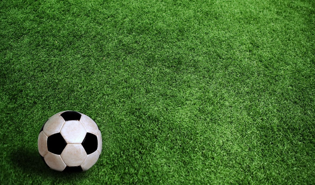 Футбольный мяч на траве