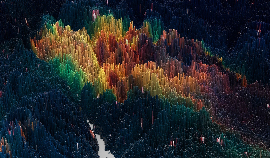 Пейзаж из абстрактных столбов