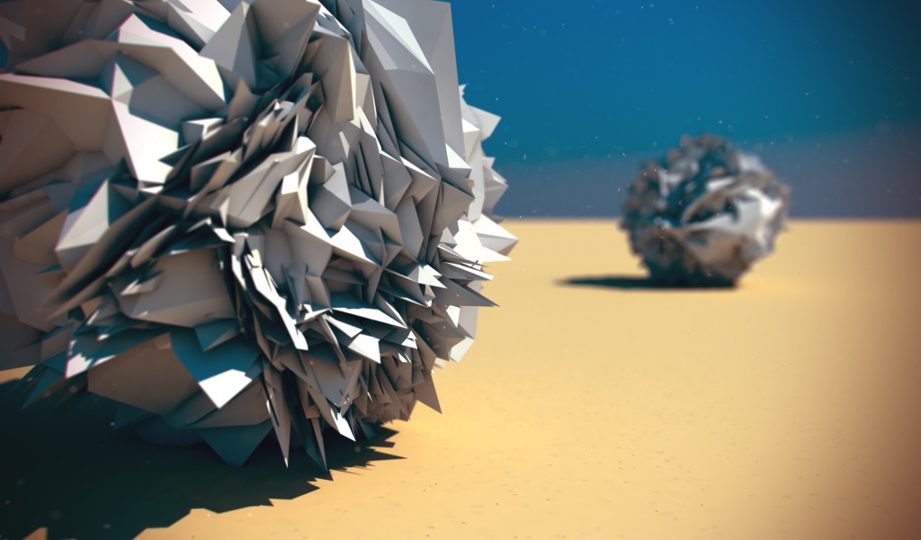 Шары из бумаги в пустыне