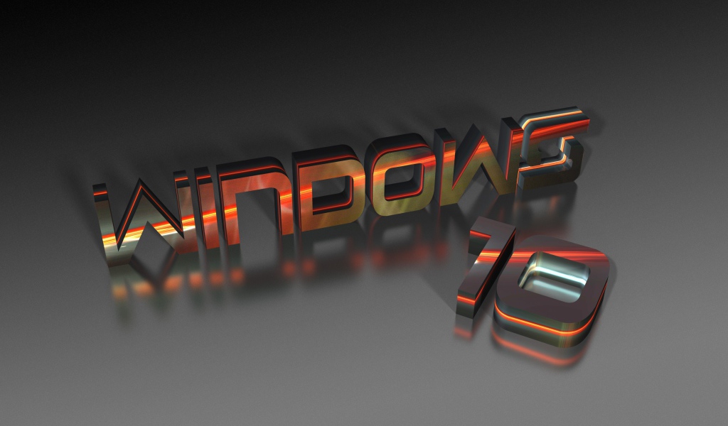 Надпись Windows 10, 3Д графика