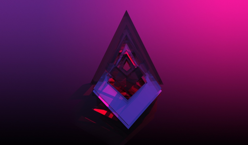 Кристалл на фиолетовом и розовом фоне