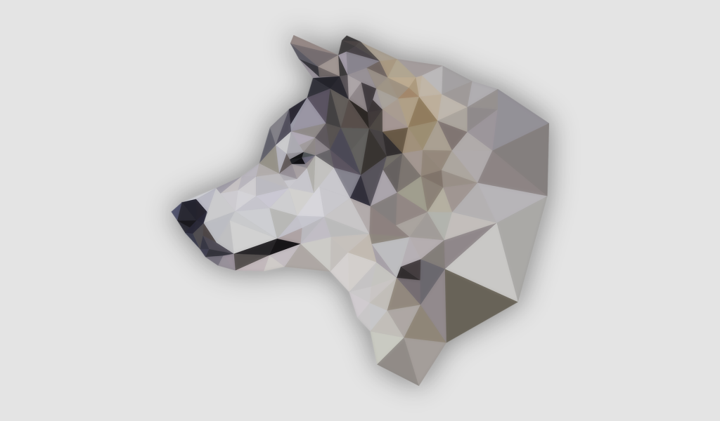 Кристаллический силуэт волка