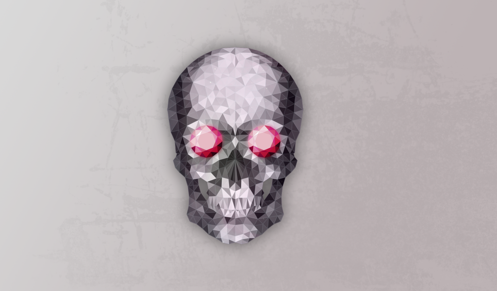 Кристальный красноглазый череп