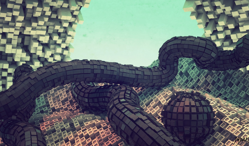 Кубические конструкции из пикселей