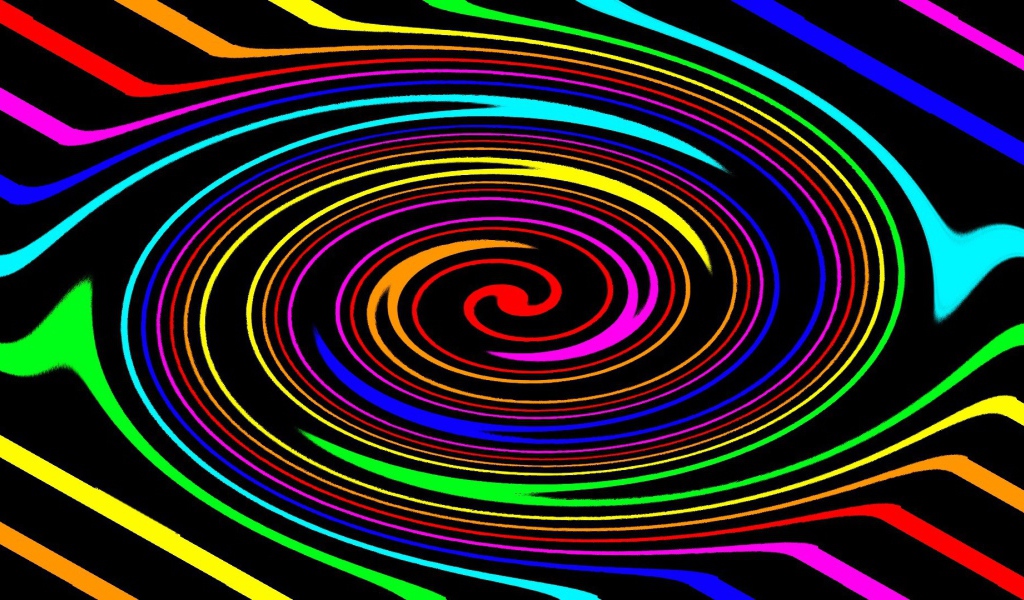 Воронка из радужных линий