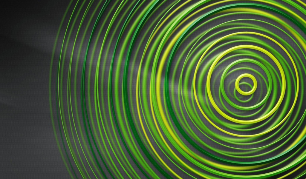 Зеленые круги на сером фоне, геометрия