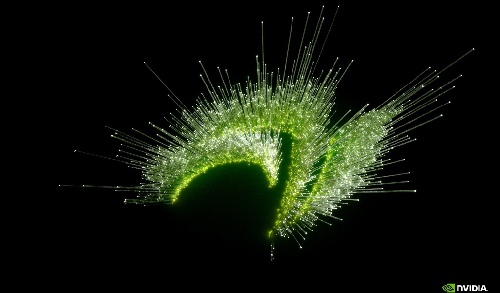 Зеленые огни оптического волокна