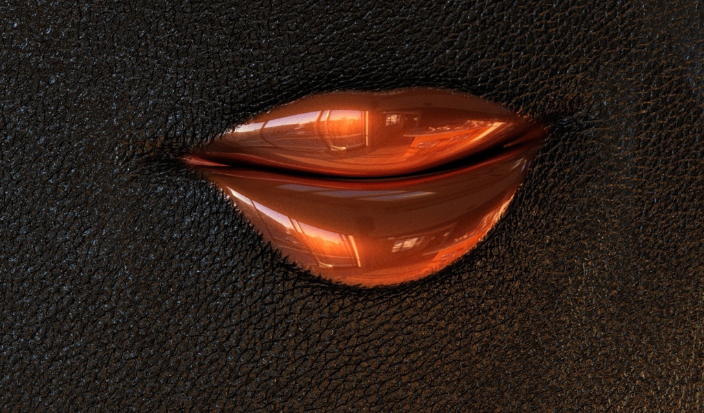 Губы на черной коже, 3Д модель