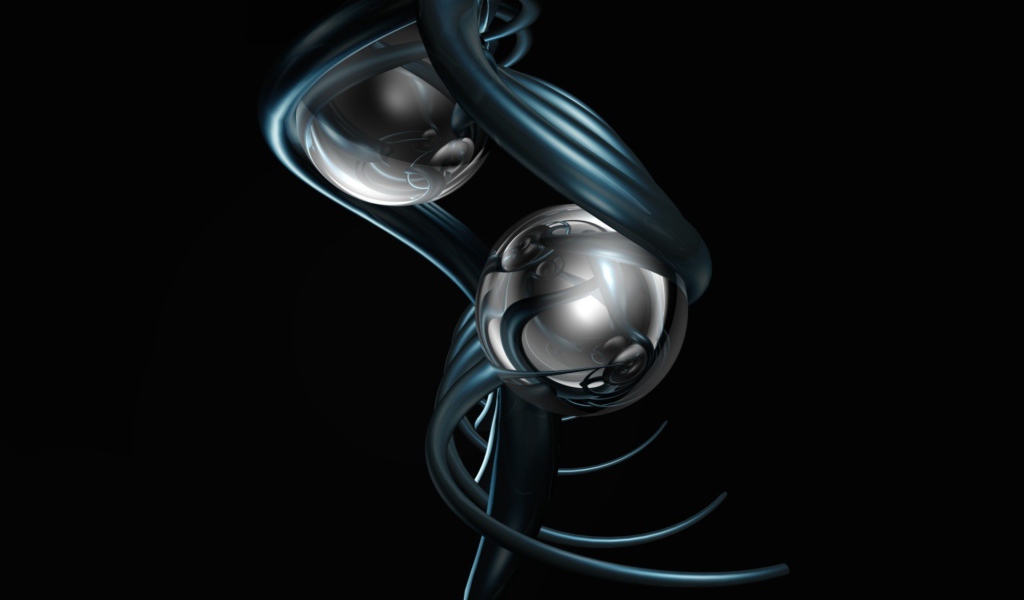 Металлические шары в черной спирали