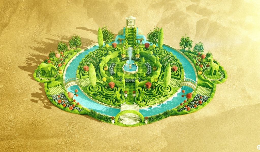 Модель оазиса в пустыне